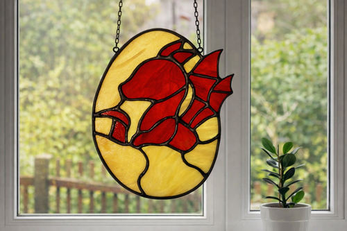 Dragon Hatchling Stained Glass Suncatcher